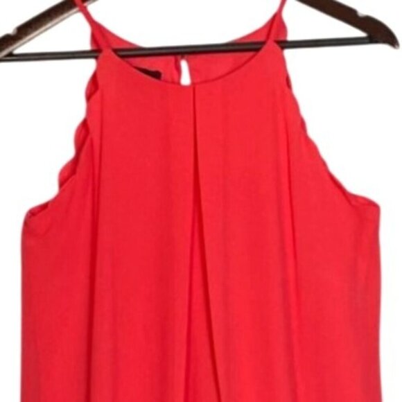 Sleeveless A-Line Shift Dress By A Byer With Scalloped Details Melon Size M - Picture 3 of 7
